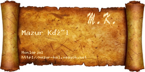 Mazur Kál névjegykártya